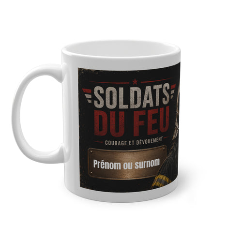 Mug Pompier Personnalisé – Soldats du Feu avec Prénom | Cadeau Sapeur-Pompier 330 ml