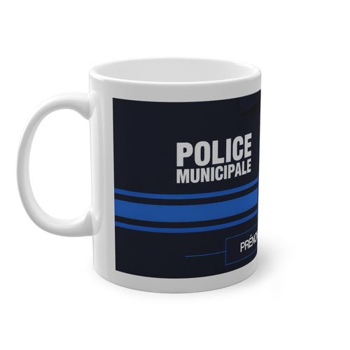 Mug Police Municipale Personnalisé avec Grade – Polo Bleu & Prénom ou Surnom