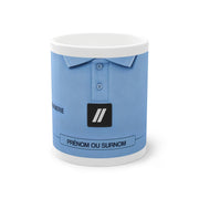 Mug Gendarmerie Personnalisé – Polo Bleu & Galon de Poitrine avec Prénom