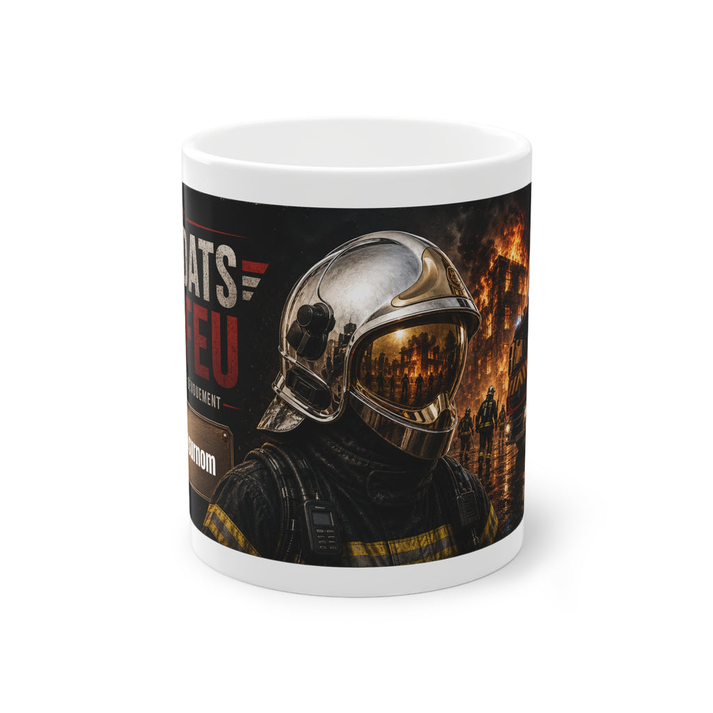 Mug Pompier Personnalisé – Soldats du Feu avec Prénom | Cadeau Sapeur-Pompier 330 ml