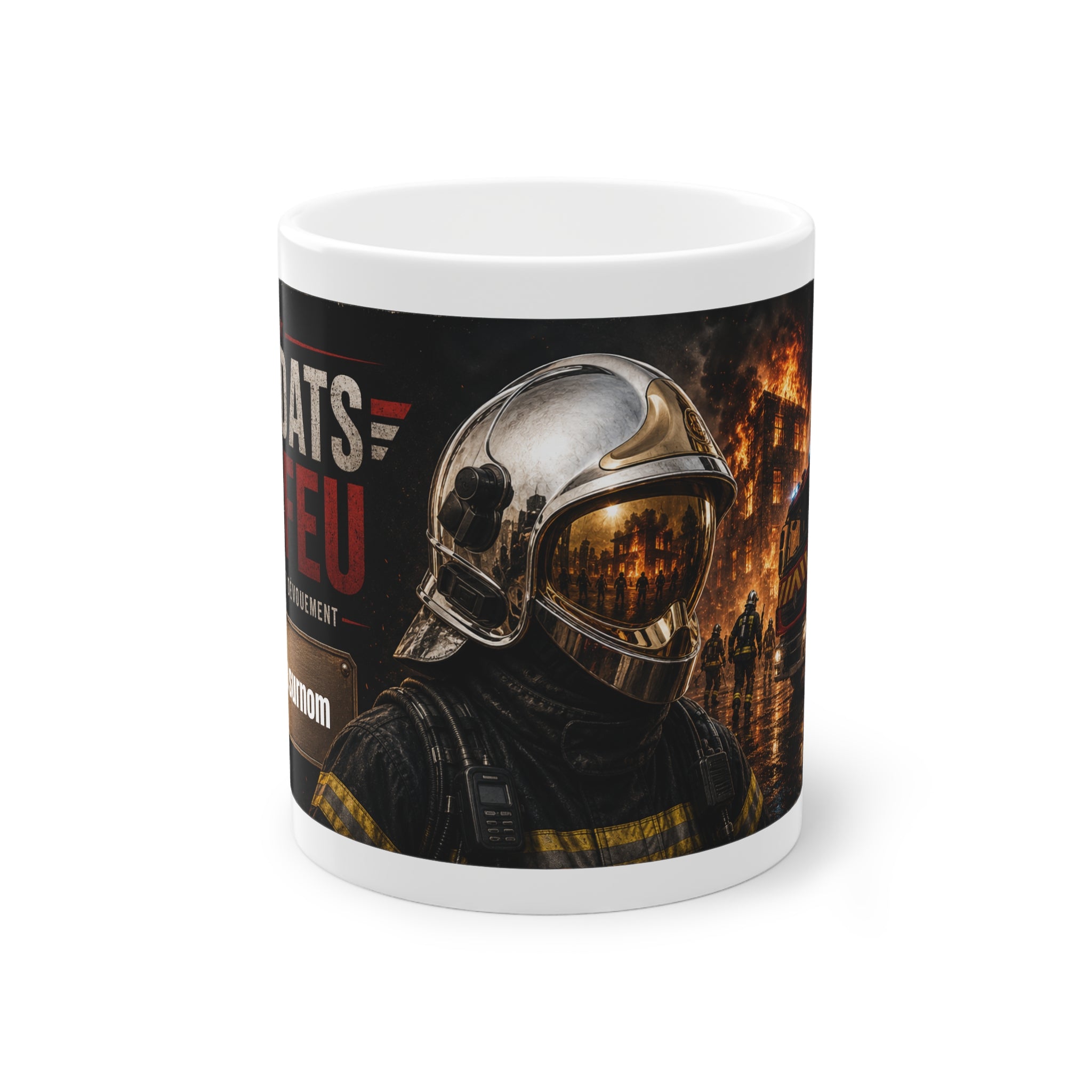 Mug Pompier Personnalisé – Soldats du Feu avec Prénom | Cadeau Sapeur-Pompier 330 ml