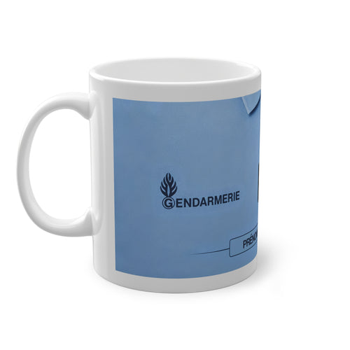 Mug Gendarmerie Personnalisé – Polo Bleu & Galon de Poitrine avec Prénom